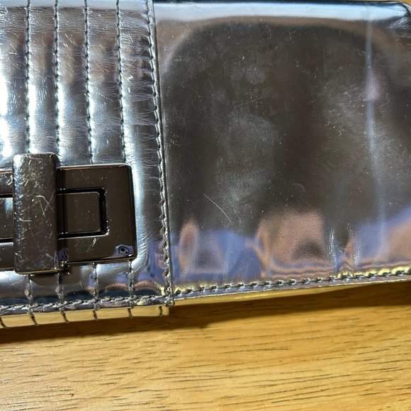 Womens Kooba Silver Chain Strap Leather Clutch Handbag * - Picture 14 of 16